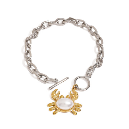 Bracelets à breloques en acier inoxydable étanches avec de jolis crabes et des couleurs assorties