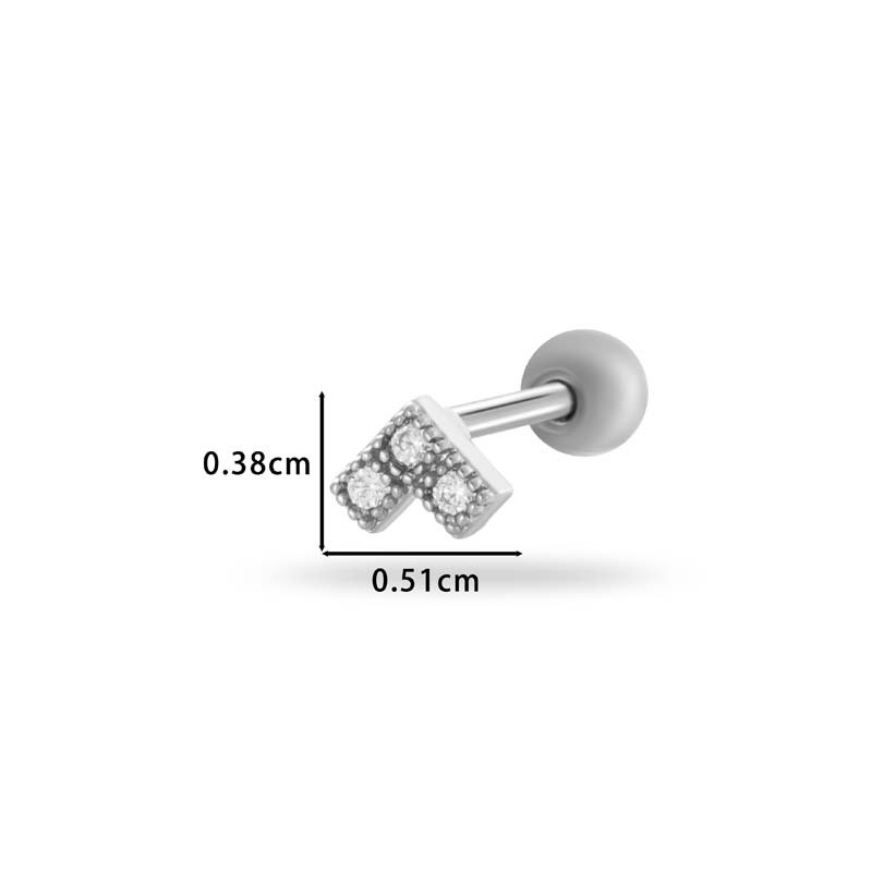 Boucles D'Oreilles Piercing En Cuivre Et Zircons En Forme De Fleur Image2