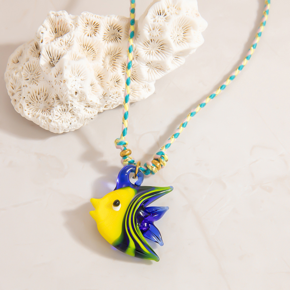 Colliers À Pendentif En Verre Pour Femmes Avec Poissons Tropicaux h5Image6