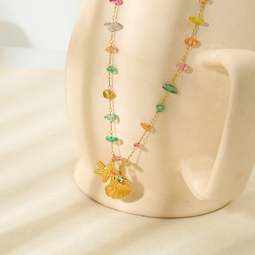 Colliers À Pendentif Étoile De Mer Et Coquillage Au Design Créatif h5Image3