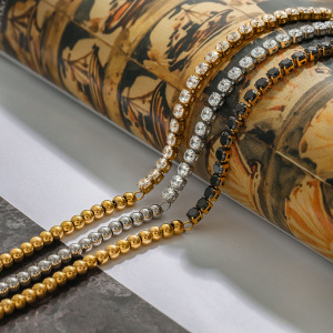 Bracelets À Perles Classiques Pour Femmes, En Acier Inoxydable, Étanches, Couleur Or h5 Image9