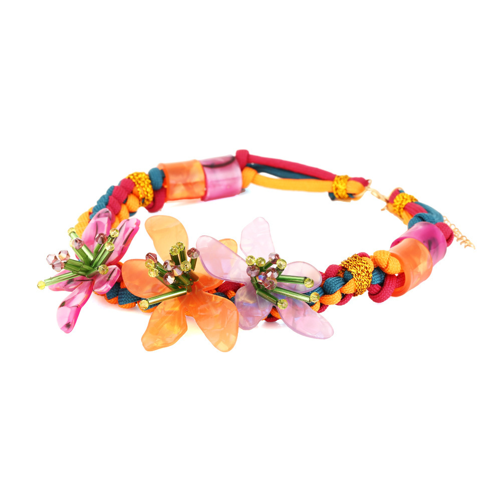Collier De Perles En Acrylique Pour Femme, Série Romantique, Motif Floral Rétro, 1 Pièce Image4