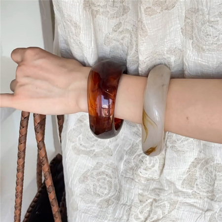 Bracelet simple géométrique en résine pour femme, 1 pièce, série Simple 2