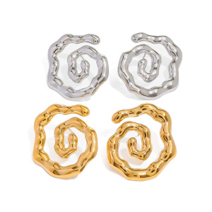 1 Paire De Boucles D'Oreilles Puces Simples En Acier Inoxydable Étanche Couleur Or Pour Femme h5 Image5