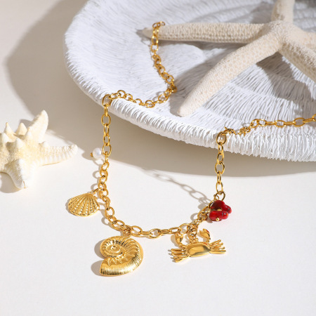 Collier pendentif en acier inoxydable étanche couleur or 2
