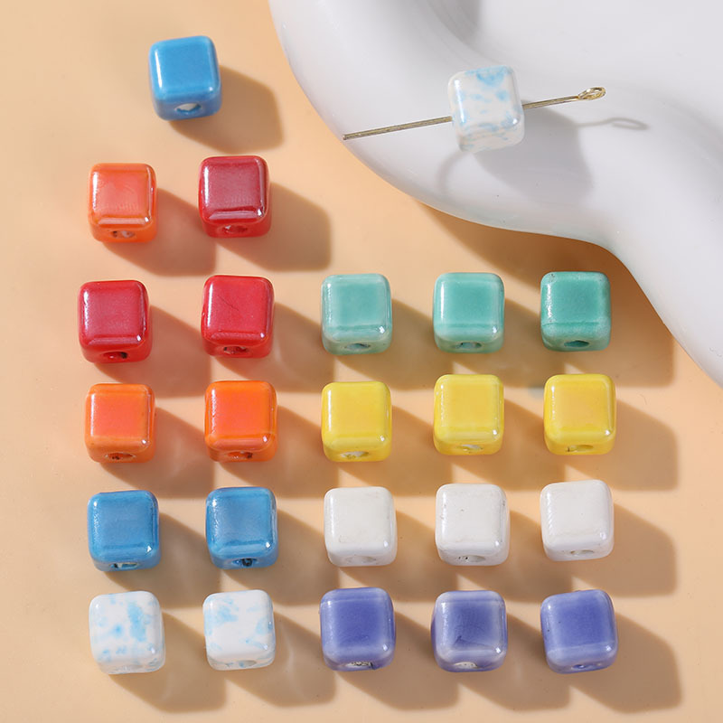1 Pièce De Perles Cubiques En Céramique Pour Bijoux À Faire Soi-Même Image2