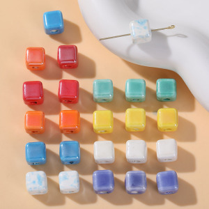 1 Pièce De Perles Cubiques En Céramique Pour Bijoux À Faire Soi-Même h5 Image2