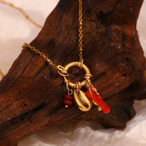Collier Avec Pendentif Tortue De Vacances En Acier Inoxydable Doré Pour Femme, Série Simple, 1 Pièce h5 Image5