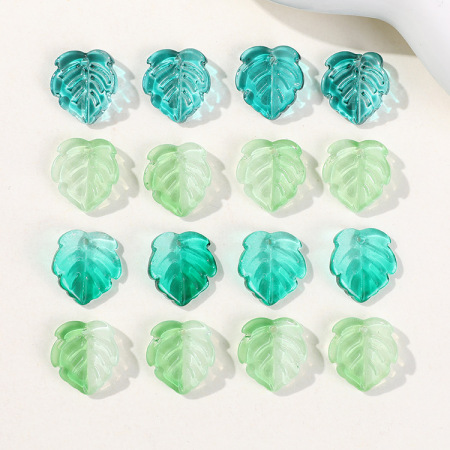 1 pièce de perles de verre à feuilles vives pour bijoux à faire soi-même