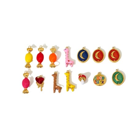 Pendentif femme étanche en acier inoxydable Sweet Sun/Moon (1 pièce) - Collection Simple 2