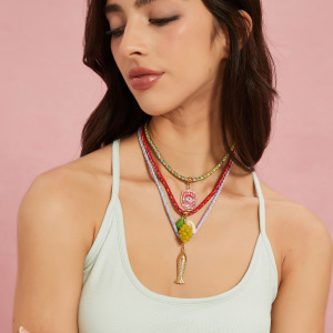 Collier Pendentif Femme En Acier Inoxydable Coloré Et Étanche (1 Pièce) h5 Image3