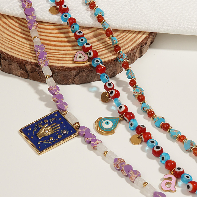 Colliers De Perles Pour Femmes Sophisticated Eye En Acier Inoxydable Imperméable Couleur Or Image4