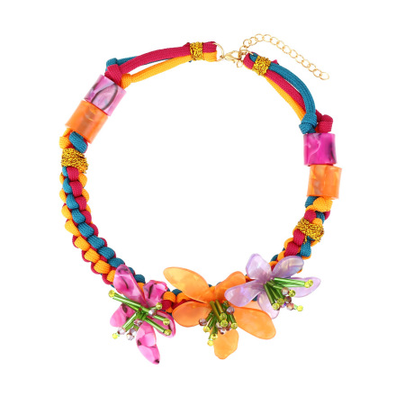Collier de perles en acrylique pour femme, série romantique, motif floral rétro, 1 pièce