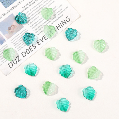 1 pièce de perles de verre à feuilles vives pour bijoux à faire soi-même 2