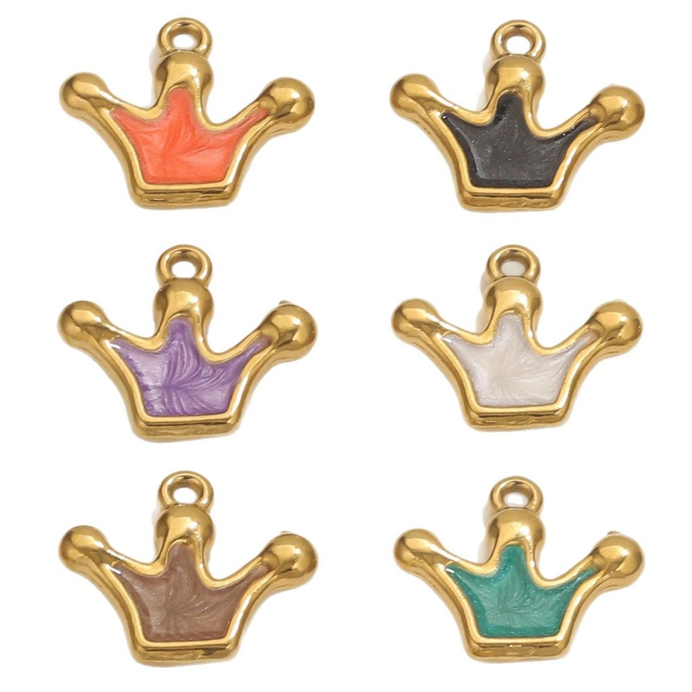Pendentif Femme Luxueux En Acier Inoxydable Étanche En Forme De Couronne (1 Pièce) Image6