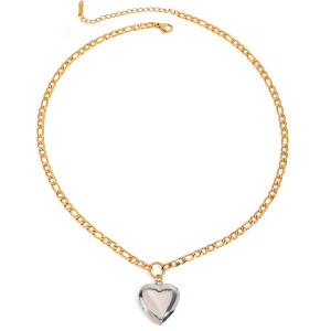 Colliers Pendentifs En Acier Inoxydable Imperméables En Forme De Cœur Simple, Couleurs Assorties h5 