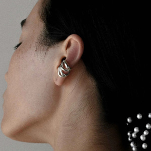 Boucles D'Oreilles Manchettes D'Oreille Simples, En Acier Inoxydable Uni, Étanches, Couleur Or h5 Image4