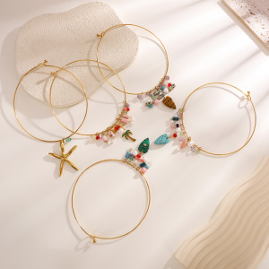 Collier Ras Du Cou Pour Femme, En Acier Inoxydable Imperméable Couleur Or, Motif Océanique h5 Image3