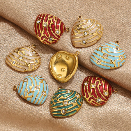 Pendentif femme étanche en acier inoxydable, série polychrome, 1 pièce 2