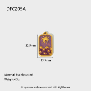 1 Pendentif Rectangulaire Tournesol Soleil À Faire Soi-Même En Acier Inoxydable Doré Étanche h5 