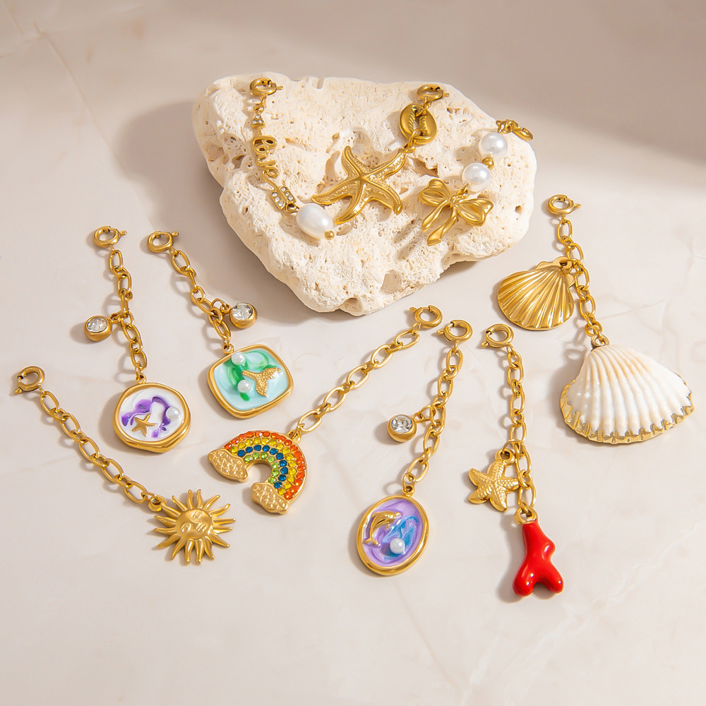 Pendentif Bikini Oceanic En Acier Inoxydable Étanche Couleur Or Image3