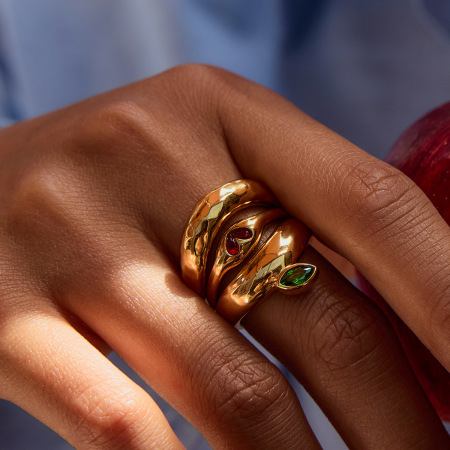 Bague minimaliste en acier inoxydable couleur or avec cœur Ins Style