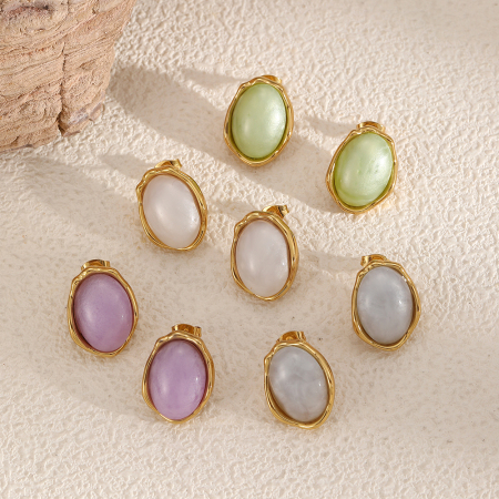 Boucles D'Oreilles Clous En Acier Inoxydable Étanche Couleur Or