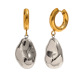 Boucles d'oreilles pendantes en forme de cacahuète solide - Deux couleurs 