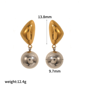 Boucles D'Oreilles Puces Modernes Pour Femmes, En Acier Inoxydable Imperméable, Géométriques, Couleur Or Et Argent h5 