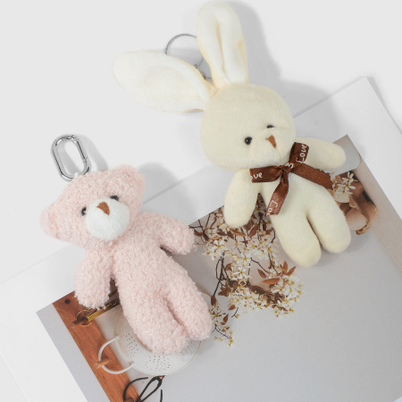 1 mini peluche mignonne ours lapin porte-clés pour sac