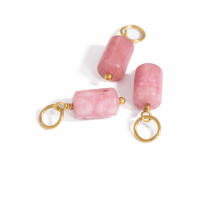 Pendentif Géométrique Simple En Acier Inoxydable Et Pierre Naturelle Pour Femme, Série 1 Pièce h5 Image8