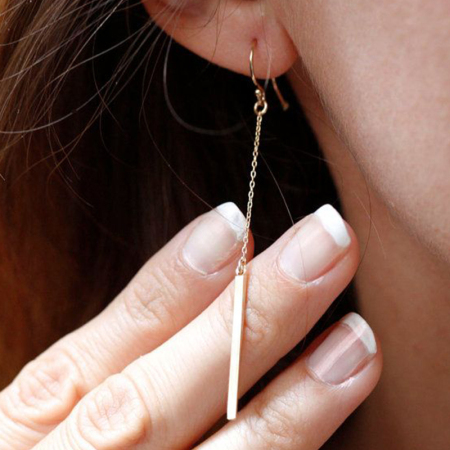 Boucles d'oreilles simples à longue chaîne pour femme