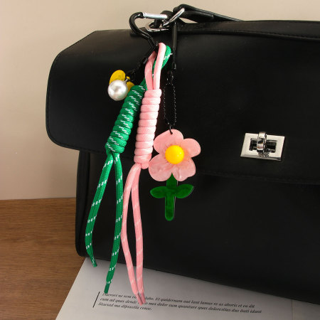 1 pièce de breloques de sac pour femme en résine, série simple, motif fleur douce 2