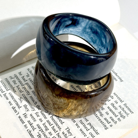Bracelet pour femme en résine géométrique rétro, série simple, 1 pièce