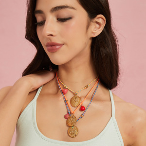 Colliers Pendentifs Rétro Annulaires En Acier Inoxydable Étanche Couleur Or Pour Femmes, Collection Constellation h5 Image5