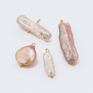 Pendentifs Glamour Pour Femmes, En Acier Inoxydable Étanche, Géométriques, Ornés De Perles D'Eau Douce h5 Image4