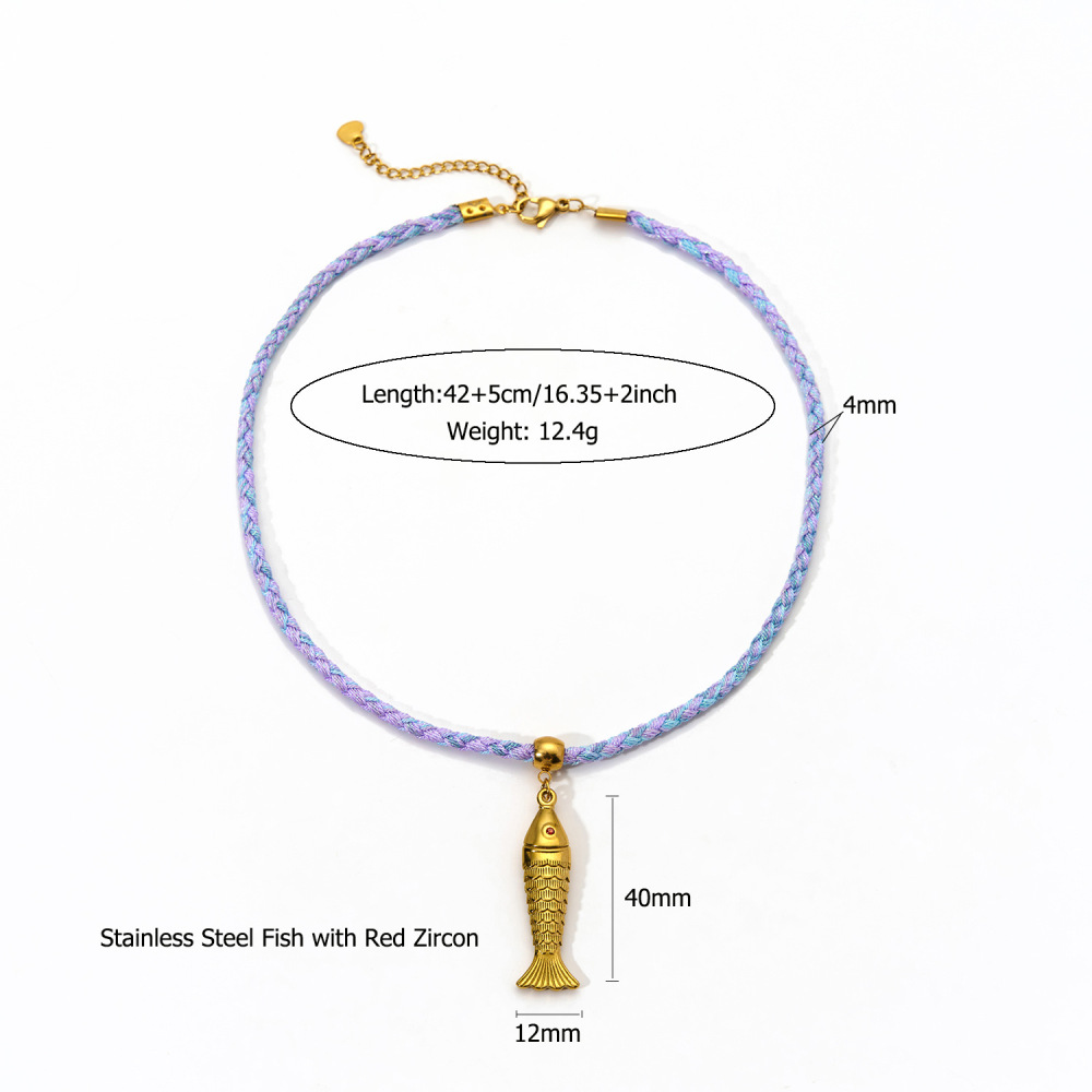 Collier Pendentif Femme En Acier Inoxydable Coloré Et Étanche (1 Pièce) Image2