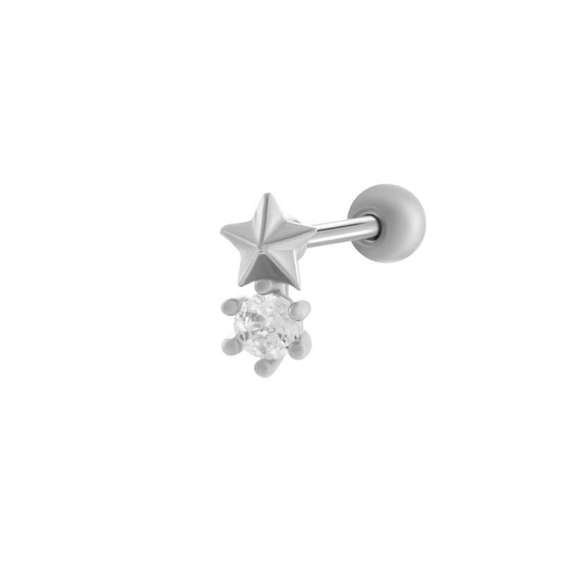 1 Boucle D'Oreille Piercing En Cuivre Et Zircon
