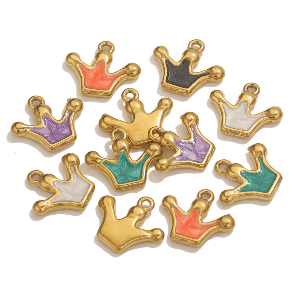 Pendentif Femme Luxueux En Acier Inoxydable Étanche En Forme De Couronne (1 Pièce) Image5