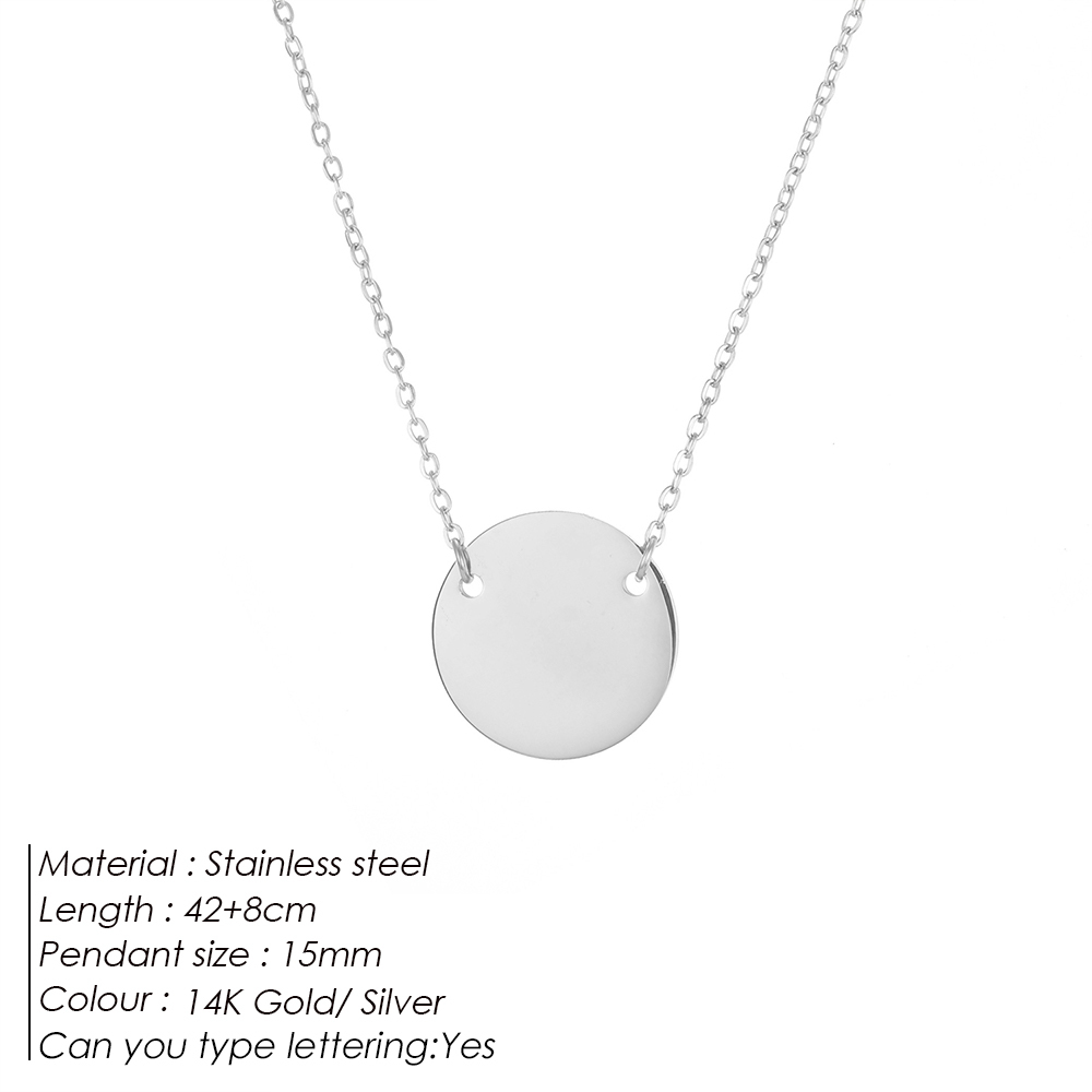 Collier Simple Pour Femme, 1 Pièce, En Acier Inoxydable, Couleur Or, Étanche, Avec Chaîne Simple. Image2