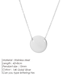 Collier Simple Pour Femme, 1 Pièce, En Acier Inoxydable, Couleur Or, Étanche, Avec Chaîne Simple. h5 Image2