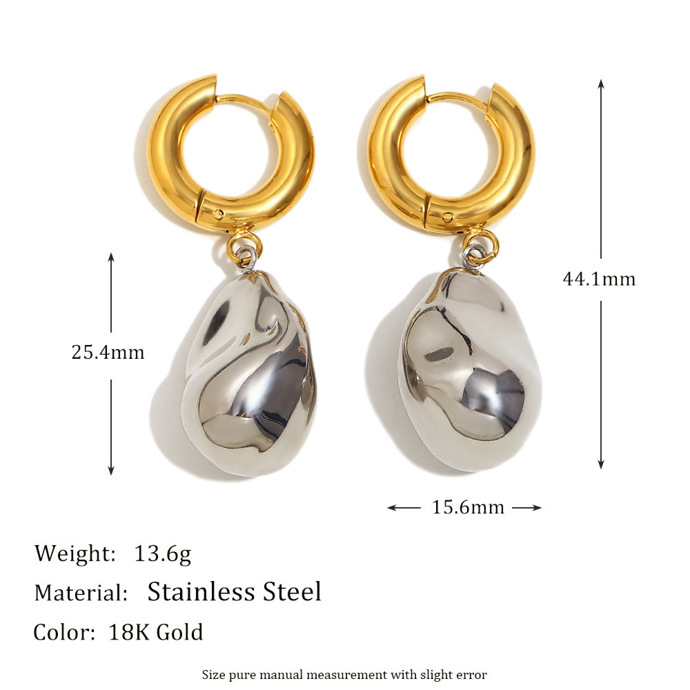 Boucles D'Oreilles Légères Et Élégantes En Acier Inoxydable Doré Pour Femmes Image6