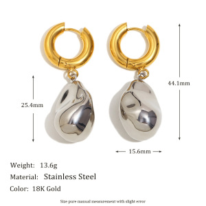 Boucles D'Oreilles Légères Et Élégantes En Acier Inoxydable Doré Pour Femmes h5 Image6