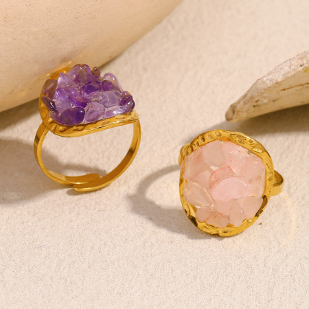 Bague Pour Femme En Acier Inoxydable Doré De Qualité Supérieure (1 Pièce), Étanche.