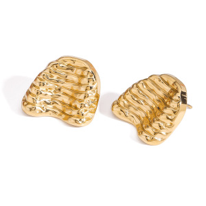 Boucles D'Oreilles Puces Classiques En Acier Inoxydable Étanche Couleur Or h5
