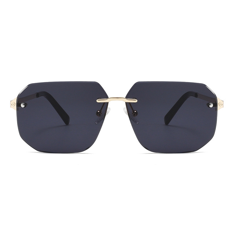 1 Paire De Lunettes De Soleil Simples En Métal De Couleur Unie Pour Femme Image2