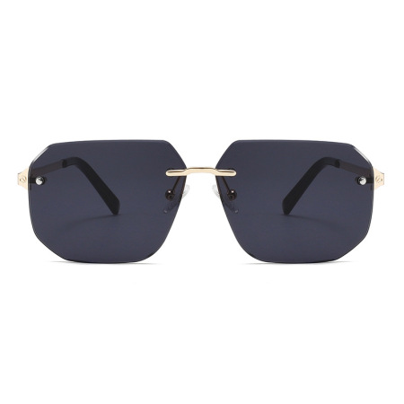 1 paire de lunettes de soleil simples en métal de couleur unie pour femme 2