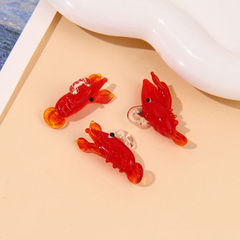 1 Pièce De Perles De Verre En Forme De Homard De Vacances Pour Bijoux À Faire Soi-Même h5Image4