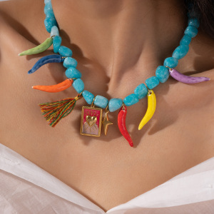 Colliers De Perles Pour Femmes, Élégants Et Colorés, En Pierres Naturelles h5 Image4