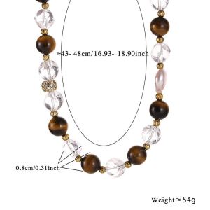 Colliers De Perles Rétro En Acier Inoxydable Et Pierre Naturelle, Couleur Or, Pour Femmes h5 Image2
